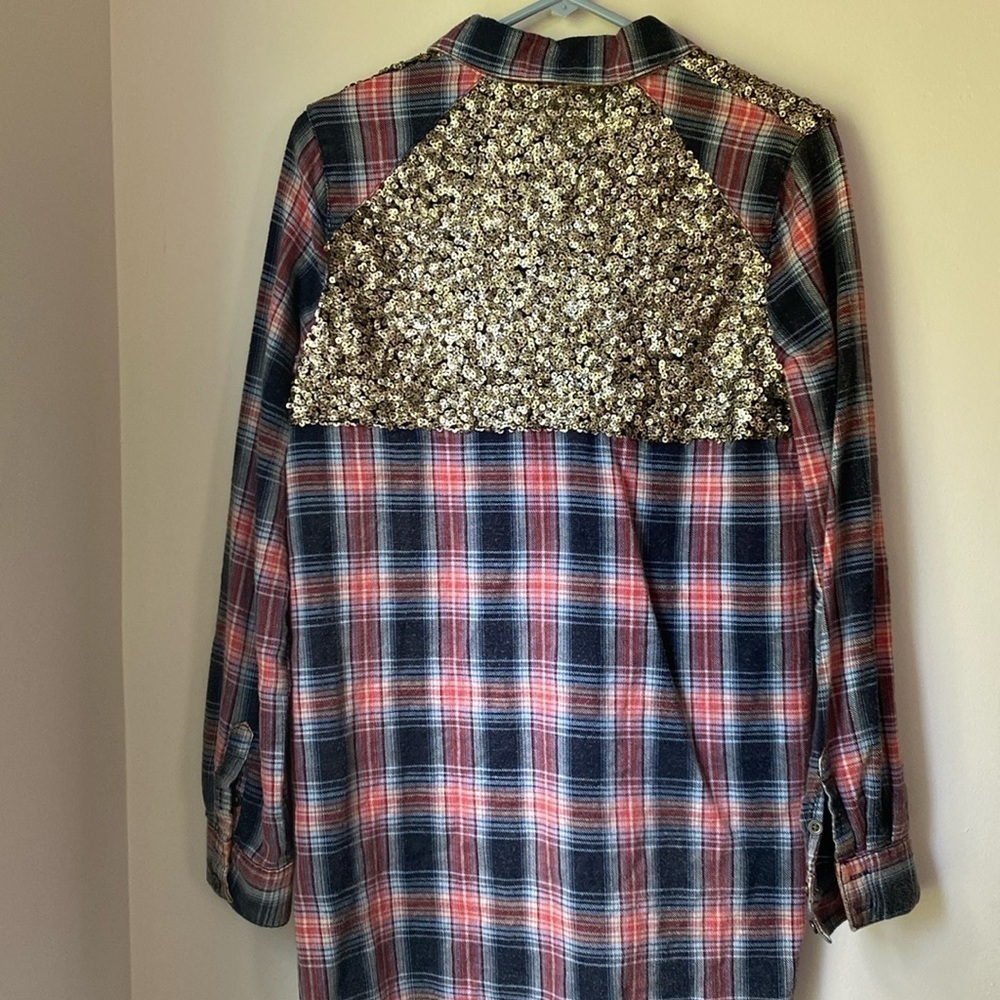 FP Little Bit of Sugar Sequence and Flannel Shirt Size Small - Picture 3 of 12